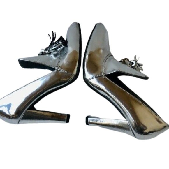 JESSICA BUURMAN Patent Leather Piump Tassel Square Toe - Picture 5 of 11